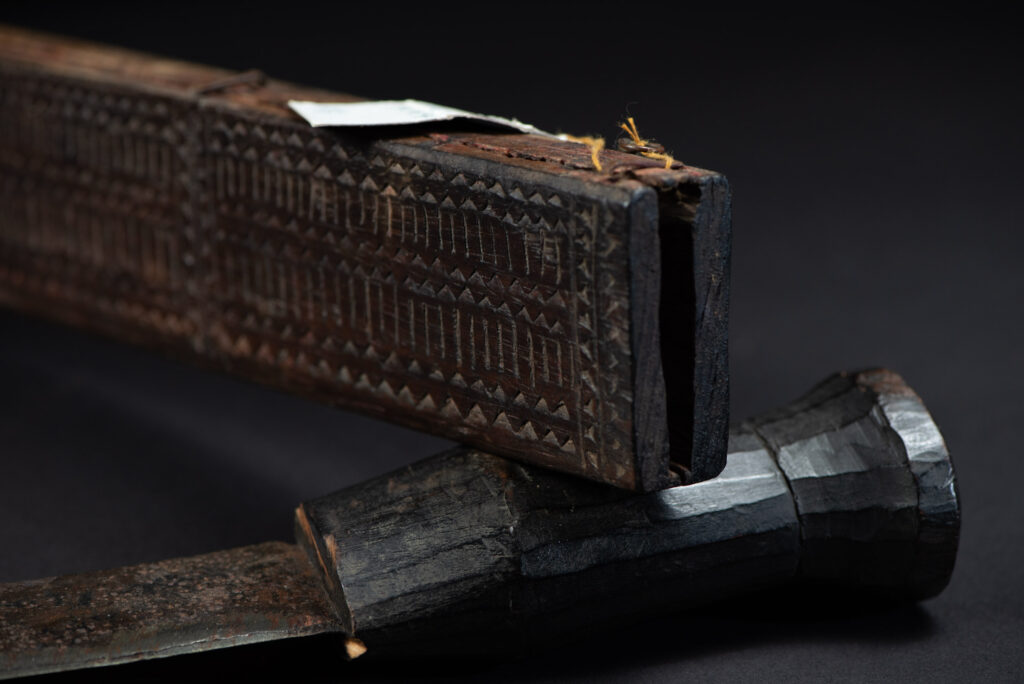 This sword is known as Pararowai, originates from the Yami tribe of Orchid Island Intricately carved with traditional Yami tribal motifs.