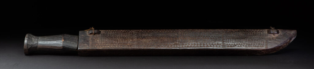 This sword is known as Pararowai, originates from the Yami tribe of Orchid Island Intricately carved with traditional Yami tribal motifs.