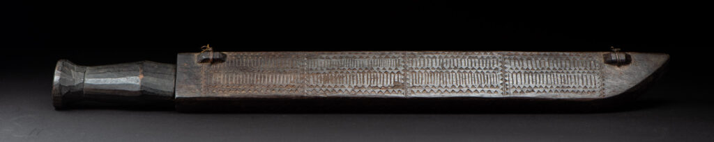 This sword is known as Pararowai, originates from the Yami tribe of Orchid Island Intricately carved with traditional Yami tribal motifs.