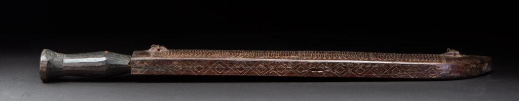 This sword is known as Pararowai, originates from the Yami tribe of Orchid Island Intricately carved with traditional Yami tribal motifs.