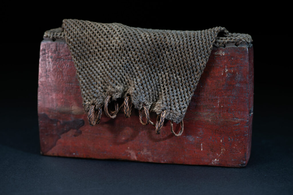 Shaman box from Paiwan tribe -Taiwan . Fully carved and paint in red .