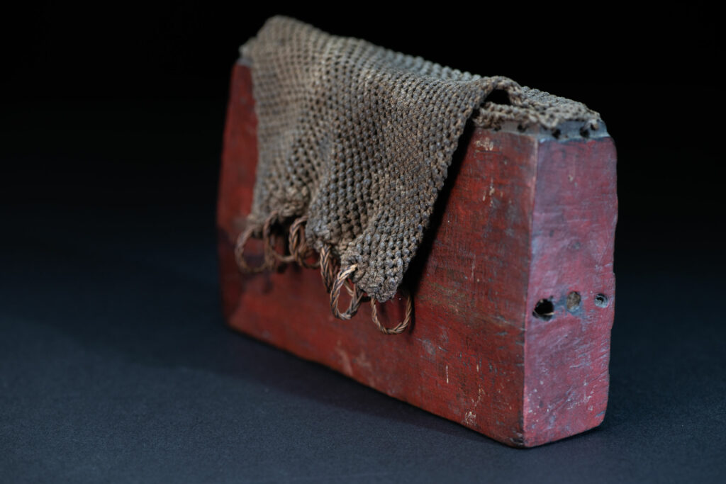 Shaman box from Paiwan tribe -Taiwan . Fully carved and paint in red .