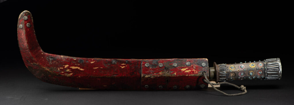 Ancient Puyuma tribe sword painted in red