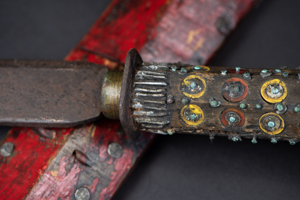 Ancient Puyuma tribe sword painted in red