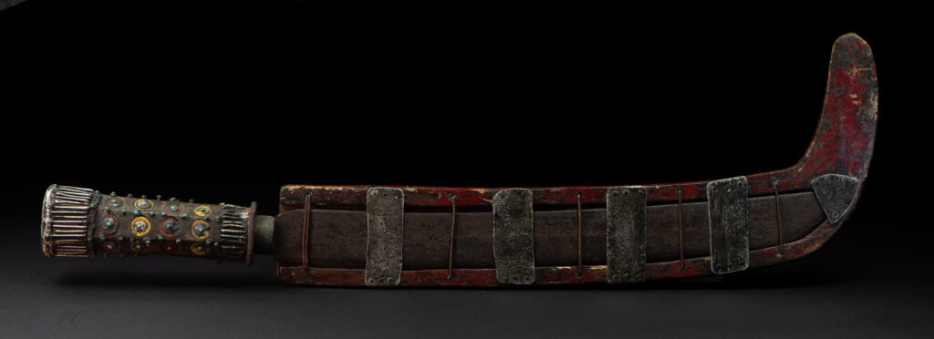 Ancient Puyuma tribe sword painted in red