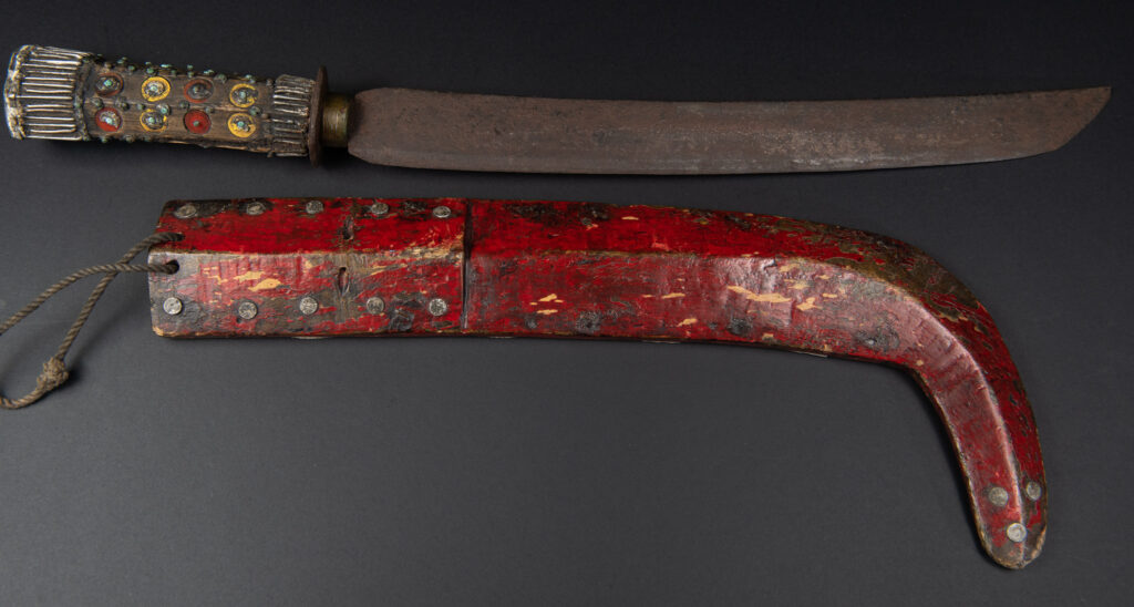 Ancient Puyuma tribe sword painted in red