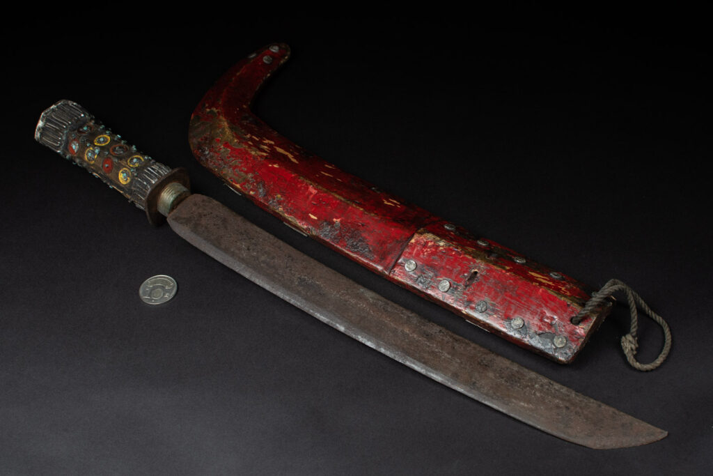 Ancient Puyuma tribe sword painted in red