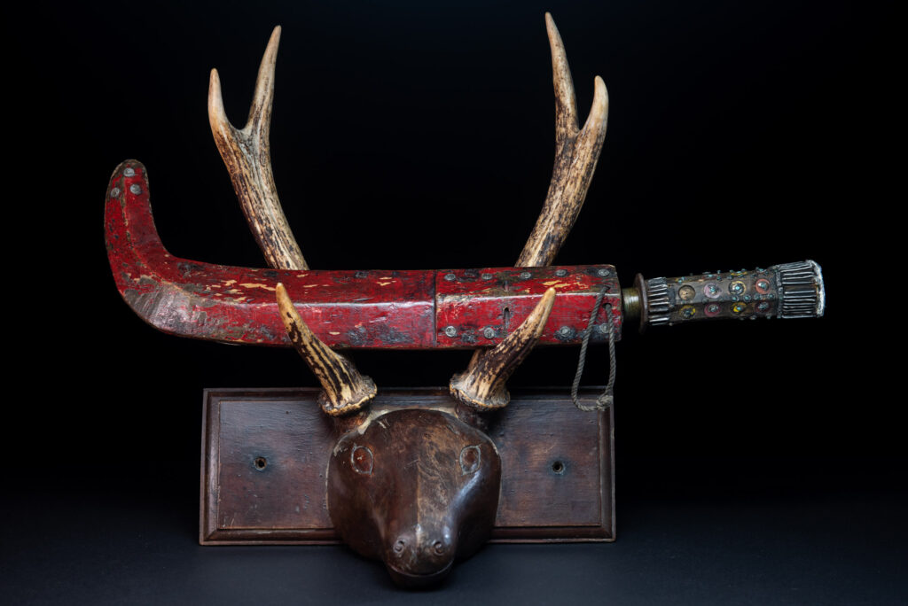 Ancient Puyuma tribe sword painted in red