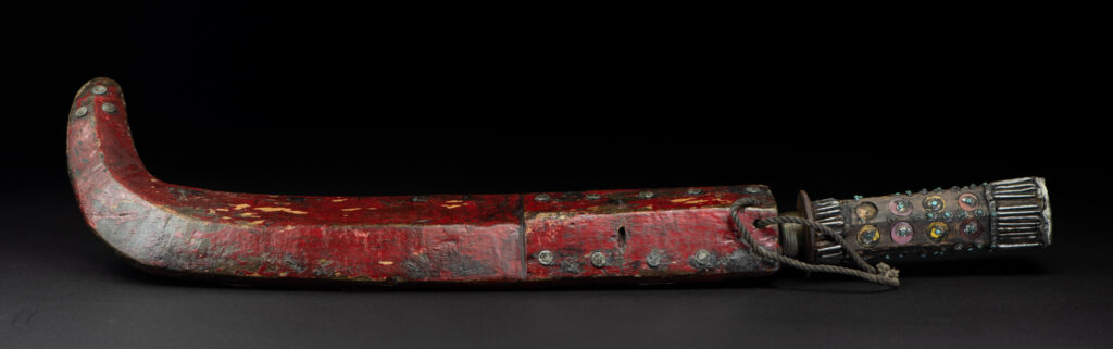 Ancient Puyuma tribe sword painted in red