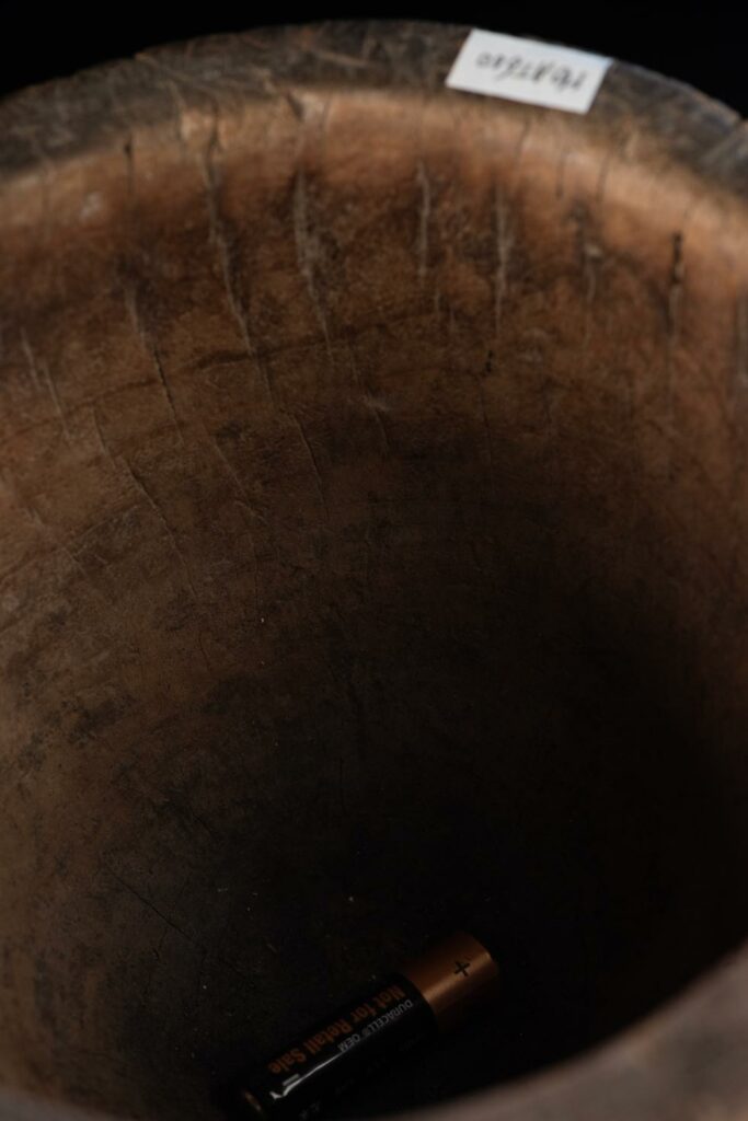 Ancient Mortar from Attayal tribe. Uncarved as the Attayal tribes are not known for carving wood .