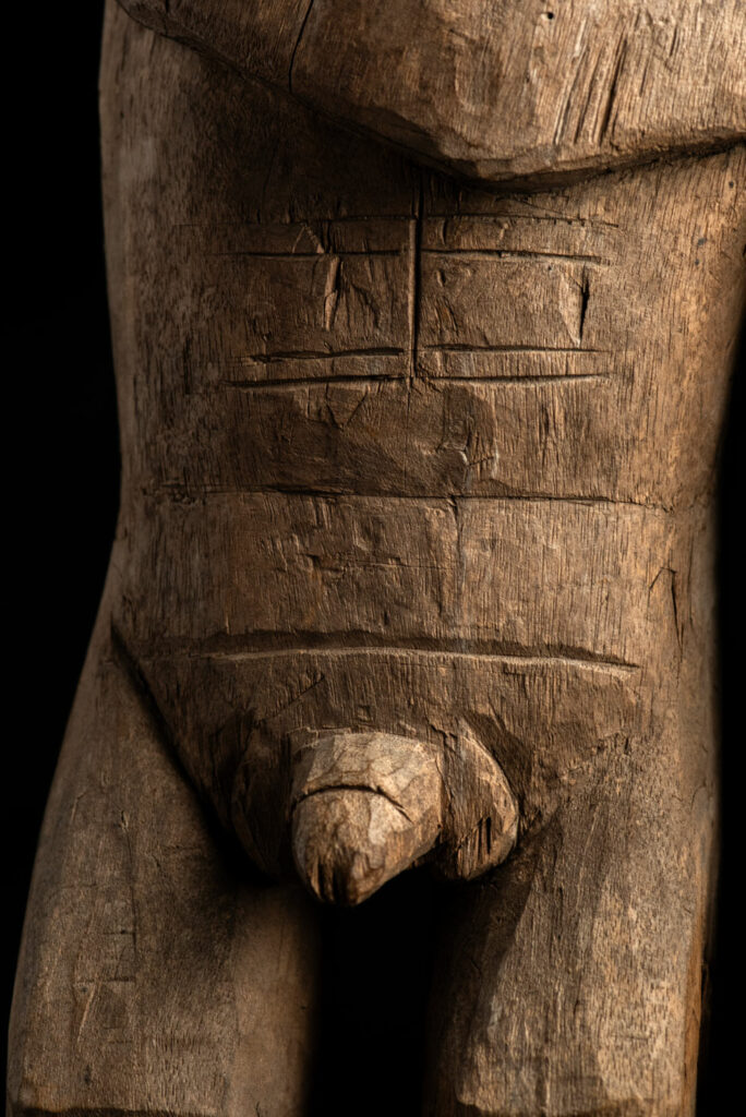 Ancient Statue of the Paiwan tribe : A couple holding each other male and female, probably husband and wife.