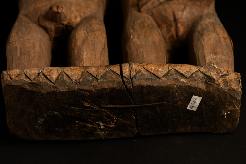 Ancient Statue of the Paiwan tribe : A couple holding each other male and female, probably husband and wife.