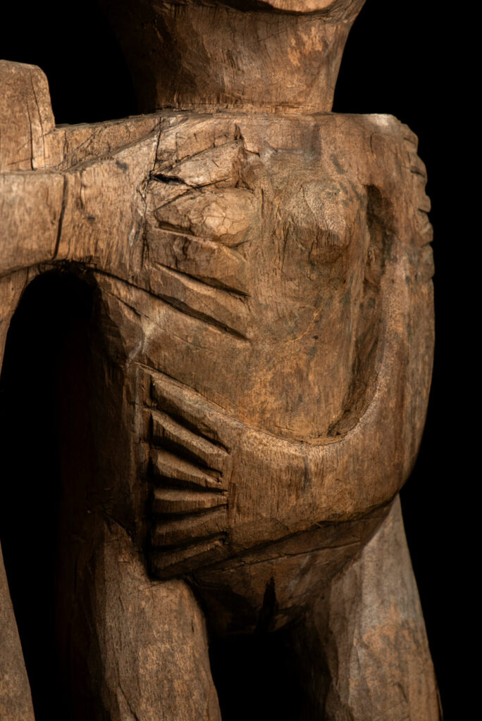 Ancient Statue of the Paiwan tribe : A couple holding each other male and female, probably husband and wife.