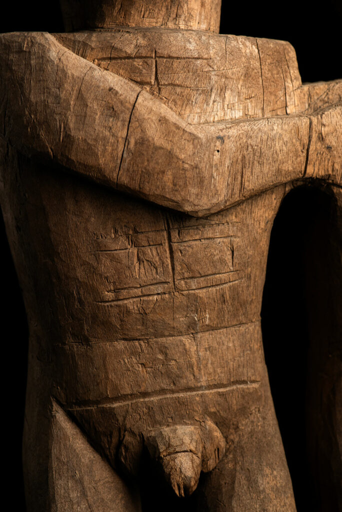 Ancient Statue of the Paiwan tribe : A couple holding each other male and female, probably husband and wife.