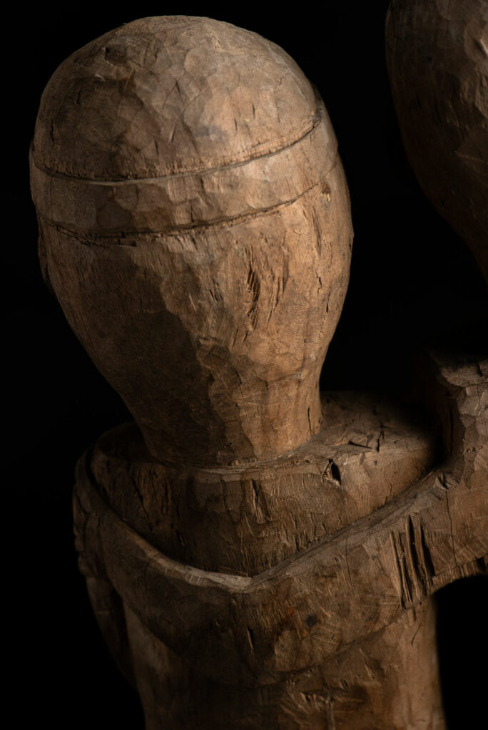 Ancient Statue of the Paiwan tribe : A couple holding each other male and female, probably husband and wife.