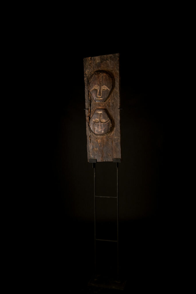 Segment of Ancestor pillar from the Rukai tribe , Duona village . south Taiwan