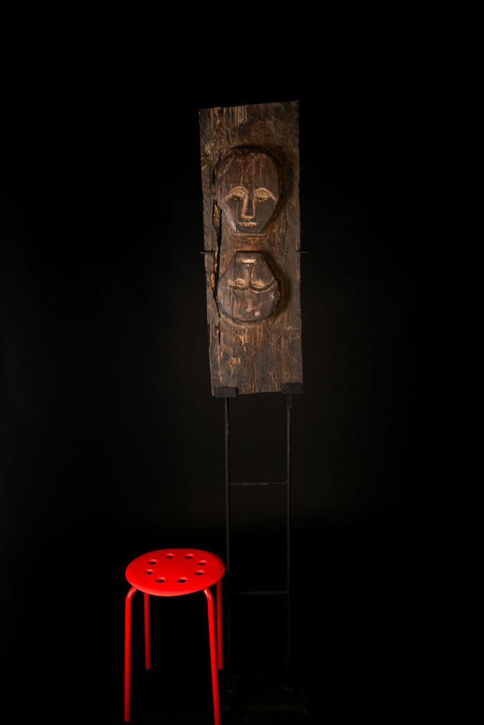 Segment of Ancestor pillar from the Rukai tribe , Duona village . south Taiwan