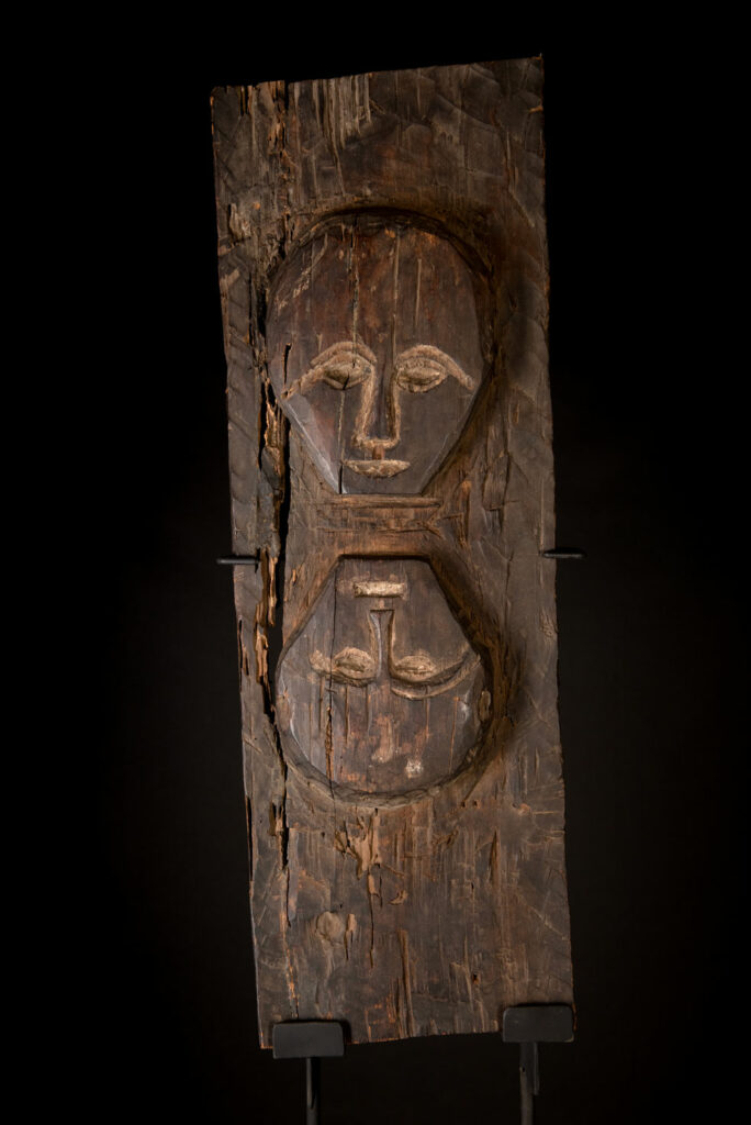 Segment of Ancestor pillar from the Rukai tribe , Duona village . south Taiwan