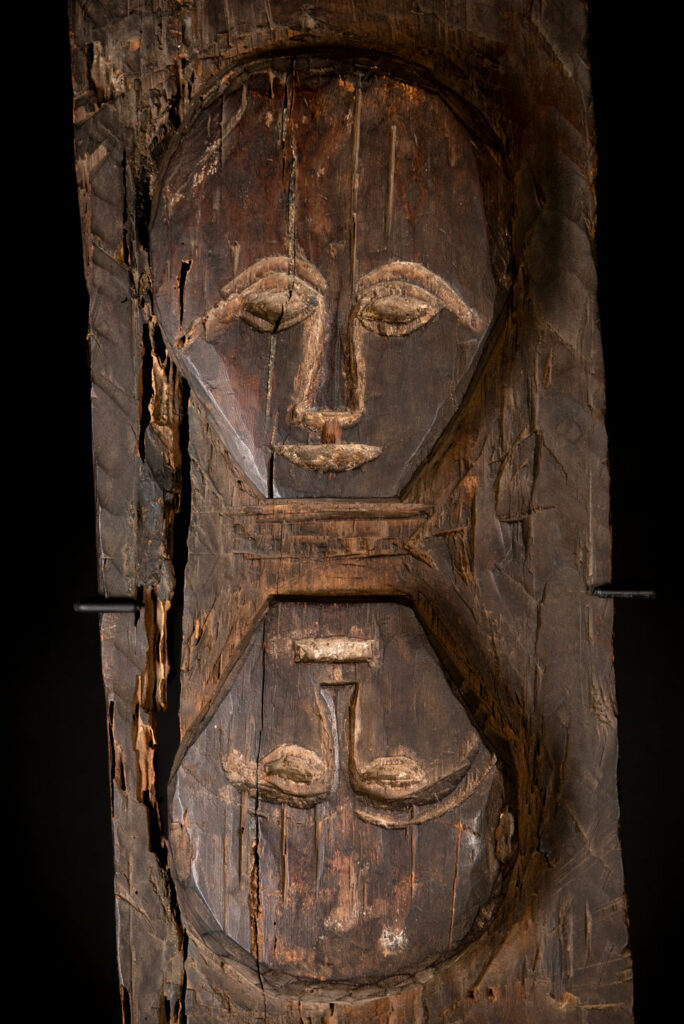Segment of Ancestor pillar from the Rukai tribe , Duona village . south Taiwan