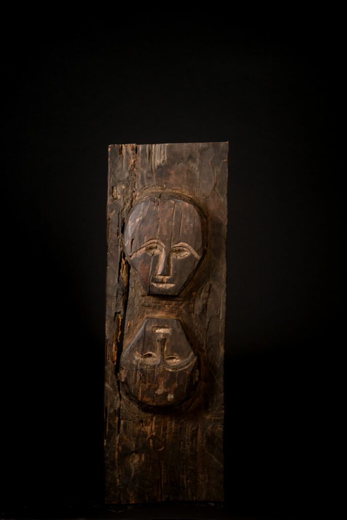 Segment of Ancestor pillar from the Rukai tribe , Duona village . south Taiwan