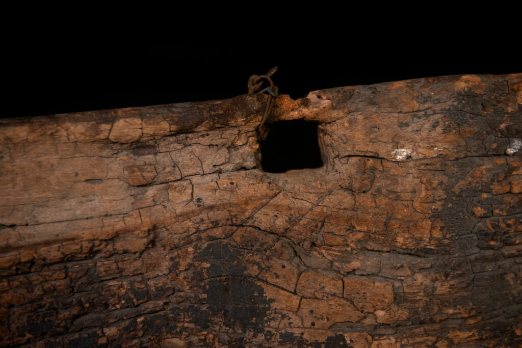 Paiwan tribe house Eave from Majia Township 瑪家鄉 - South Taiwan- Carved with human faces in the Majia style and sacred snakes positioned back to back.