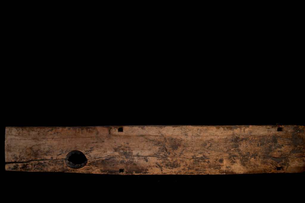 Paiwan tribe house Eave from Majia Township 瑪家鄉 - South Taiwan- Carved with human faces in the Majia style and sacred snakes positioned back to back.