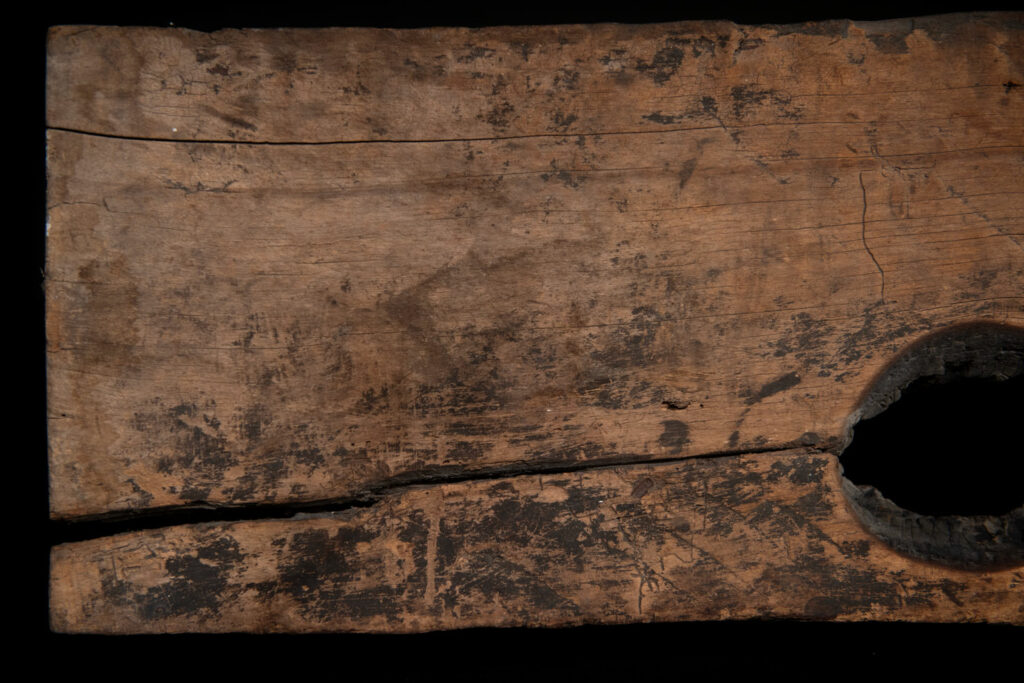 Paiwan tribe house Eave from Majia Township 瑪家鄉 - South Taiwan- Carved with human faces in the Majia style and sacred snakes positioned back to back.