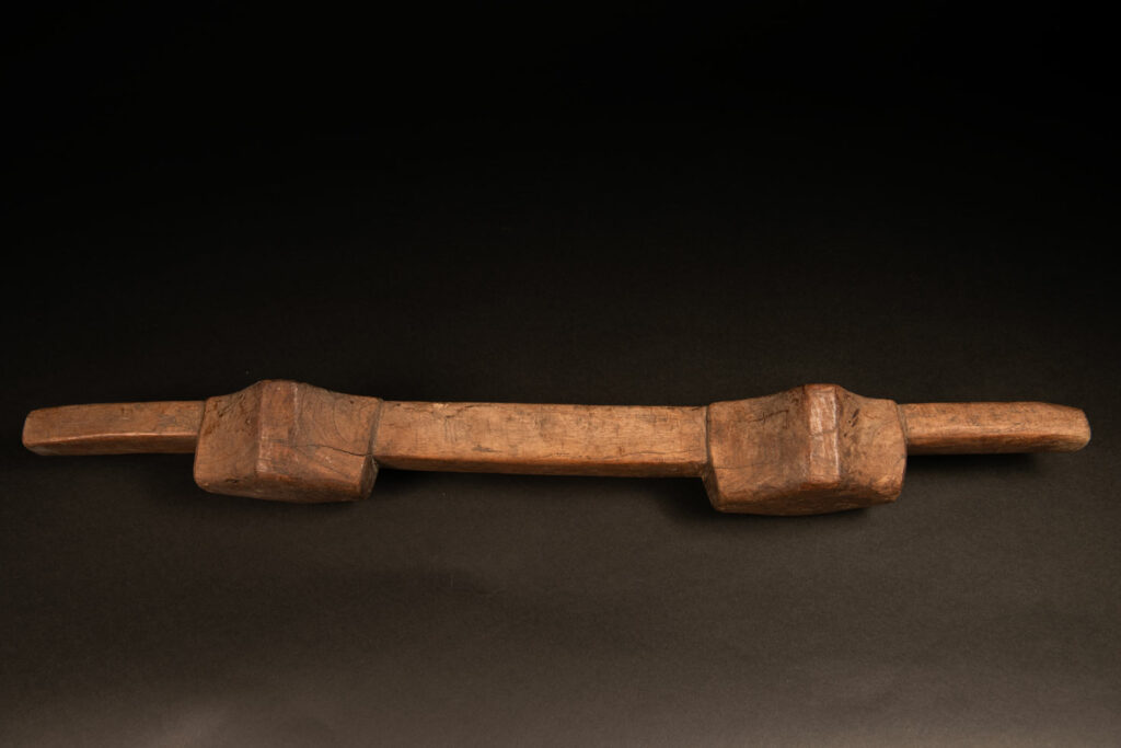 Wooden double cup for wine from Paiwan tribe without carving and paint.