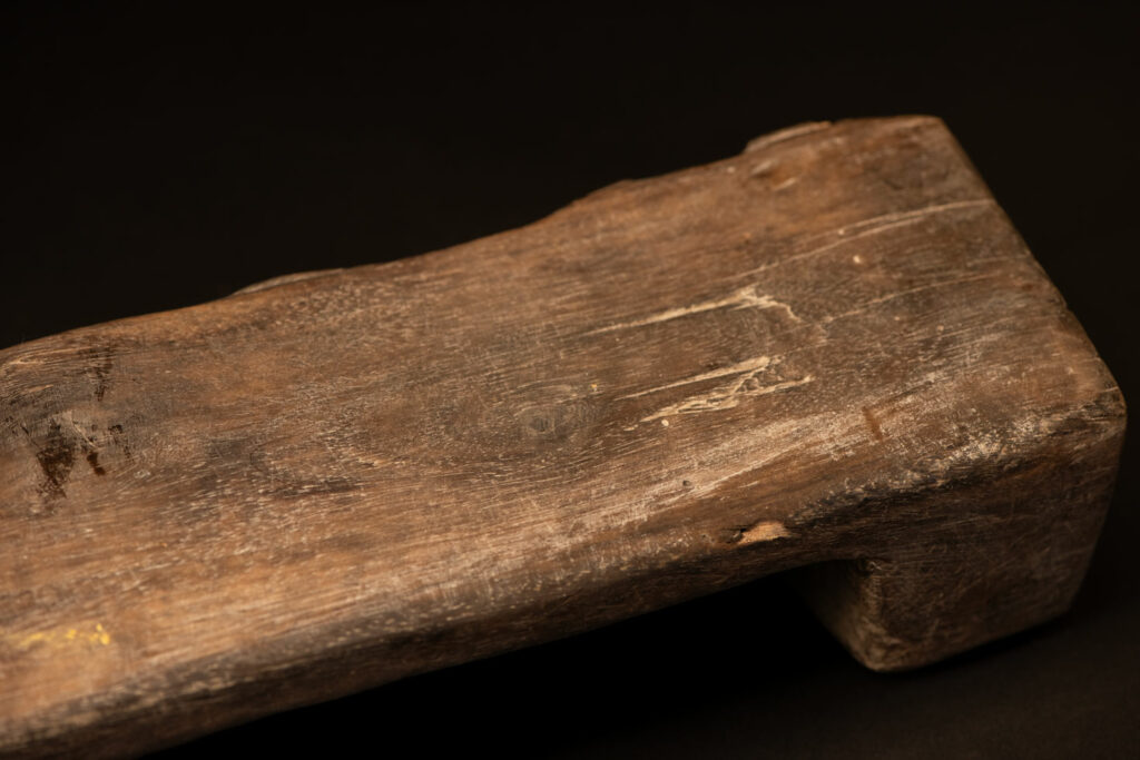 Headrest with pot and face patterns- Rukai tribe. South Taiwan