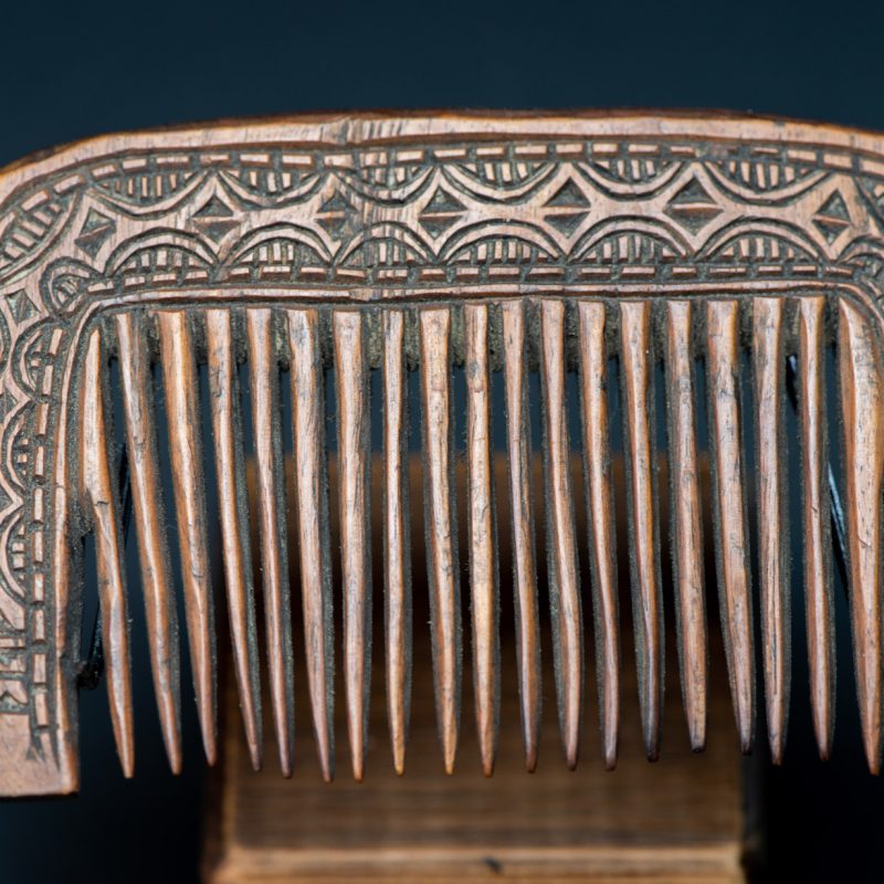 Ancient Paiwan tribe wooden carved comb