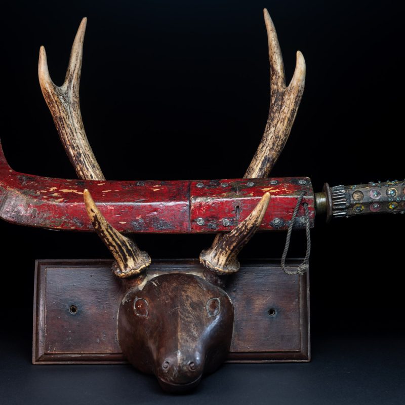 Ancient Puyuma tribe sword painted in red