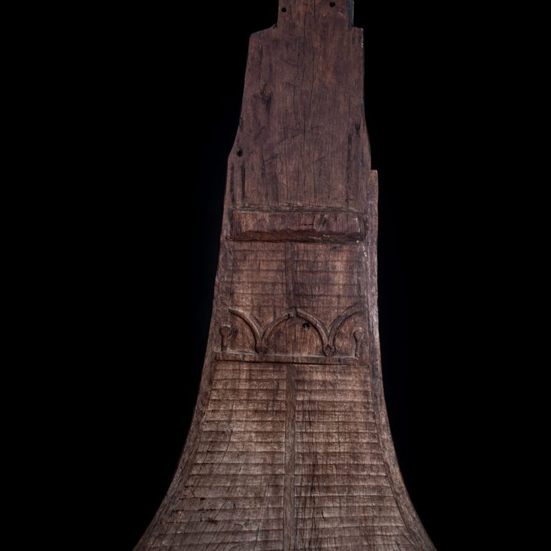 Yami tribe from Orchid island - Taiwan-ancestor home Pillar "tomok" carved with 2 pairs of horn and the typical waves.